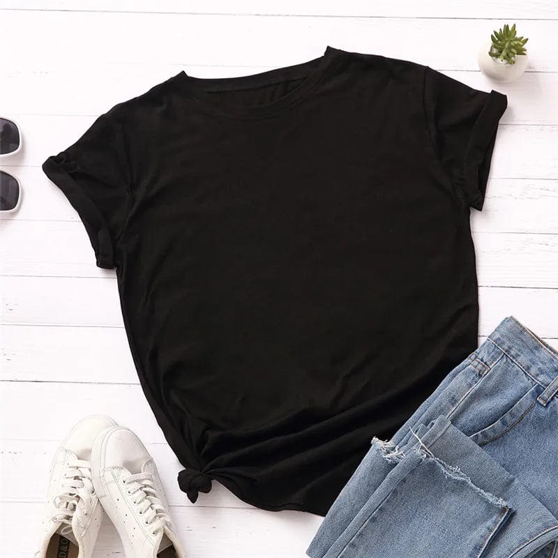 coloradoroommates Black / XL Solid Cotton Basic T-shirt