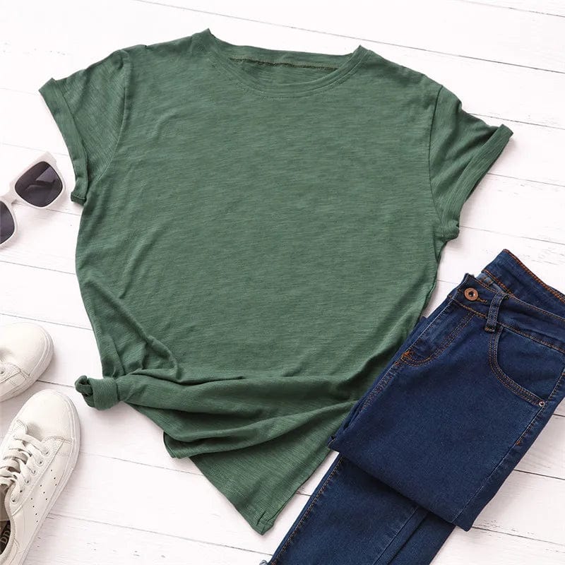 coloradoroommates Dark Green / XL Solid Cotton Basic T-shirt