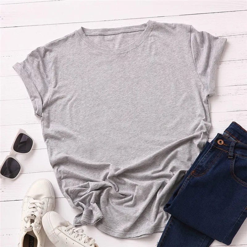 coloradoroommates Light Grey / 5XL Solid Cotton Basic T-shirt